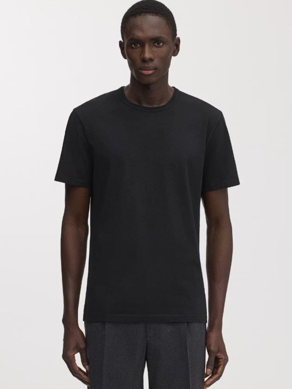 ASKET Men's The T-Shirt Organic Size XXL Long in Black
